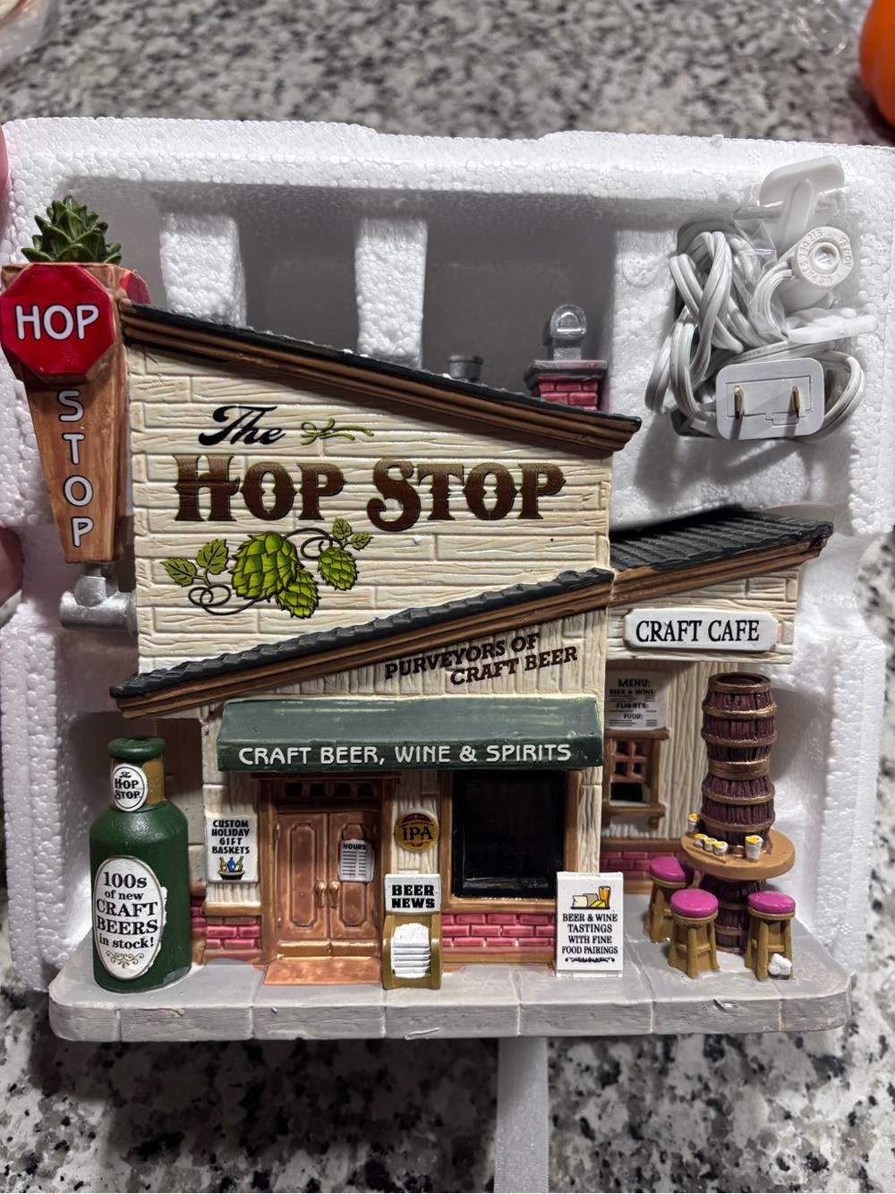 The Hop Stop Craft Beer Decorative Light-Up Building